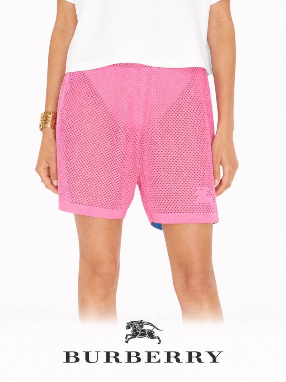 Burberry Pink Mesh Shorts Size Large